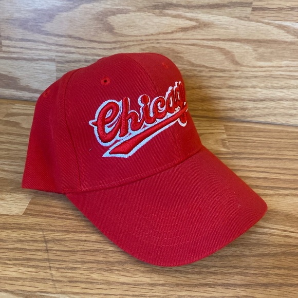 City Hunter OSFA Chicago Spell Out Hook & Loop Adjustable Cap Red Embroidered. - Picture 6 of 12